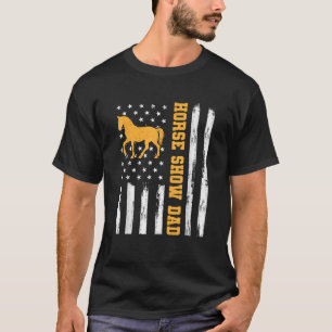 Pferd Vater Funny American Flag Patriotic Vater E T-Shirt