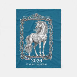 Pferd Vintage-Holzschnitt-Stilillustration Fleecedecke