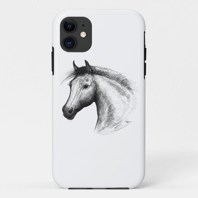 Pferd: Weiß Case-Mate iPhone Hülle (Rückseite)