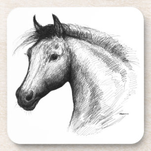Pferd: Weiß Getränkeuntersetzer