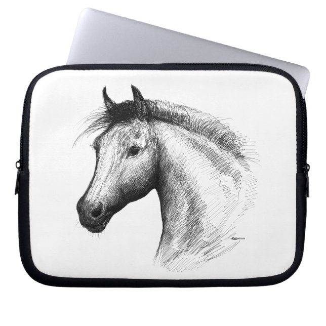 Pferd: Weiß Laptopschutzhülle (Vorderseite)