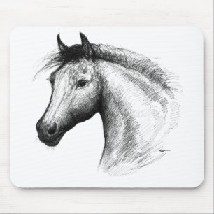 Pferd: Weiß Mousepad