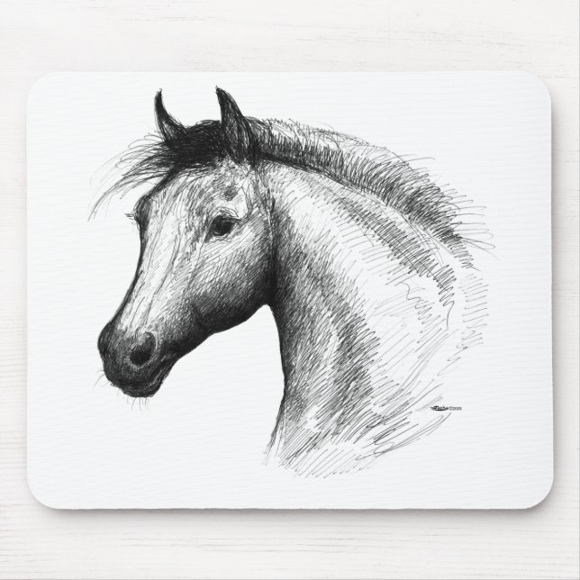 Pferd: Weiß Mousepad (Vorne)