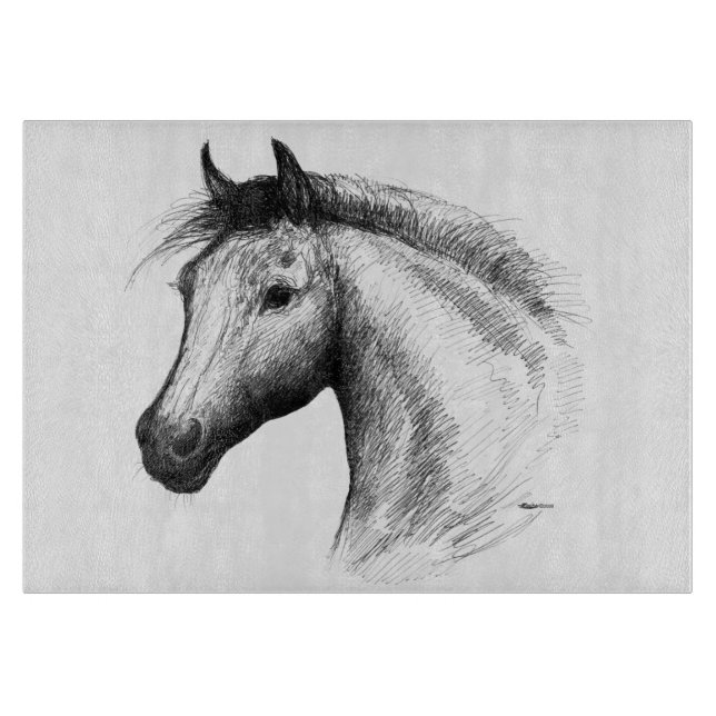 Pferd: Weiß Schneidebrett (Vorderseite)