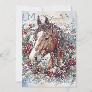 Pferd Winter Weihnachten Wasserfarbe