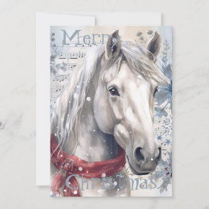 Pferd Winter Weihnachten Wasserfarbe