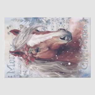 Pferd Winter Weihnachten Wasserfarbe Seidenpapier