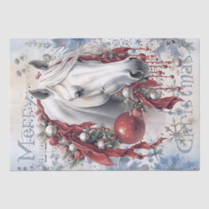 Pferd Winter Weihnachten Wasserfarbe Seidenpapier
