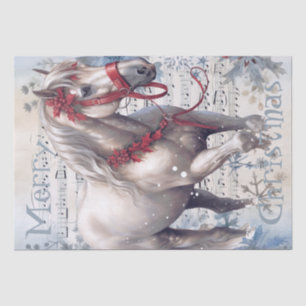 Pferd Winter Weihnachten Wasserfarbe Seidenpapier