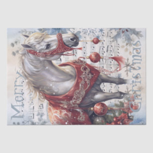 Pferd Winter Weihnachten Wasserfarbe Seidenpapier