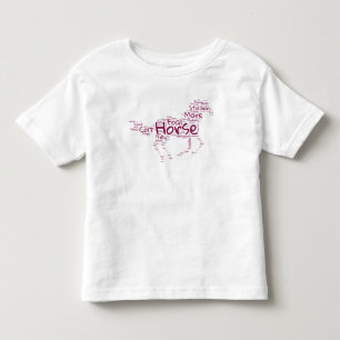 Pferd Wortwolke Mädchen-Shirt – Inspirierendes Pfe Kleinkind T-shirt