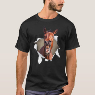 Pferd zerrissenes Tuch   Pferd   Für Mädchen Junge T-Shirt