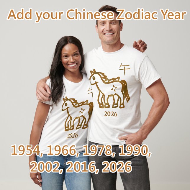 Pferd Zodiac individuell anpassbares Jahr T-Shirt (Von Creator hochgeladen)