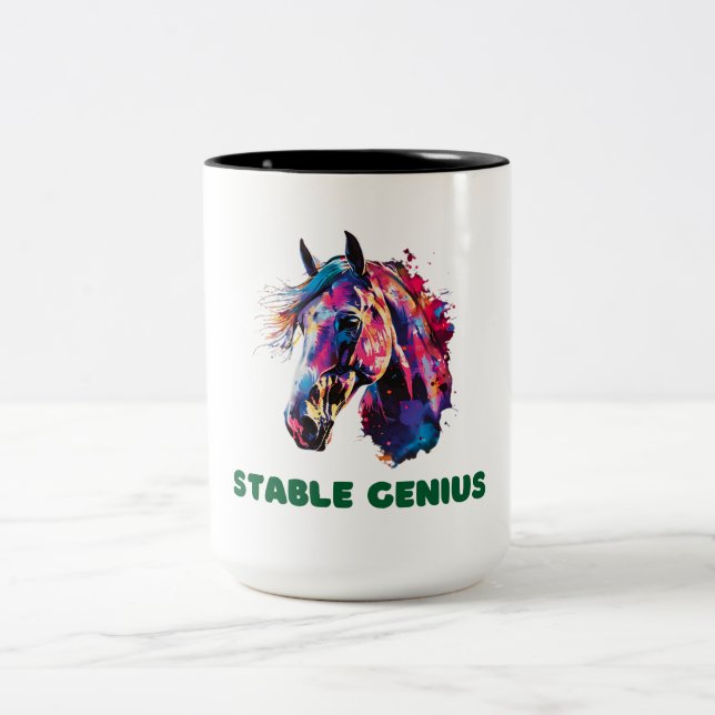 Pferd Zweifarbige Tasse (Mittel)
