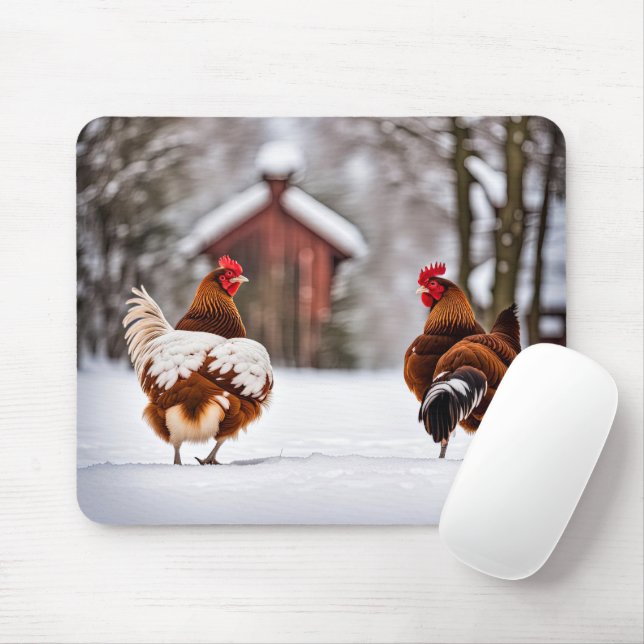 Pferdchen im Schnee Mousepad (Mit Mouse)