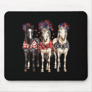 Pferde 4. Juli Patriotisches Pferd Amerikanische F Mousepad