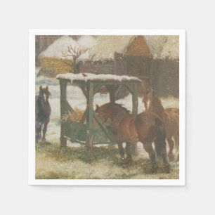 Pferde am Weihnachtstag Serviette
