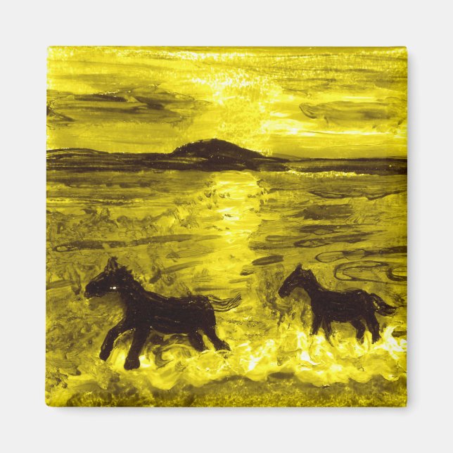Pferde an der goldenen Küste Magnet (Vorne)