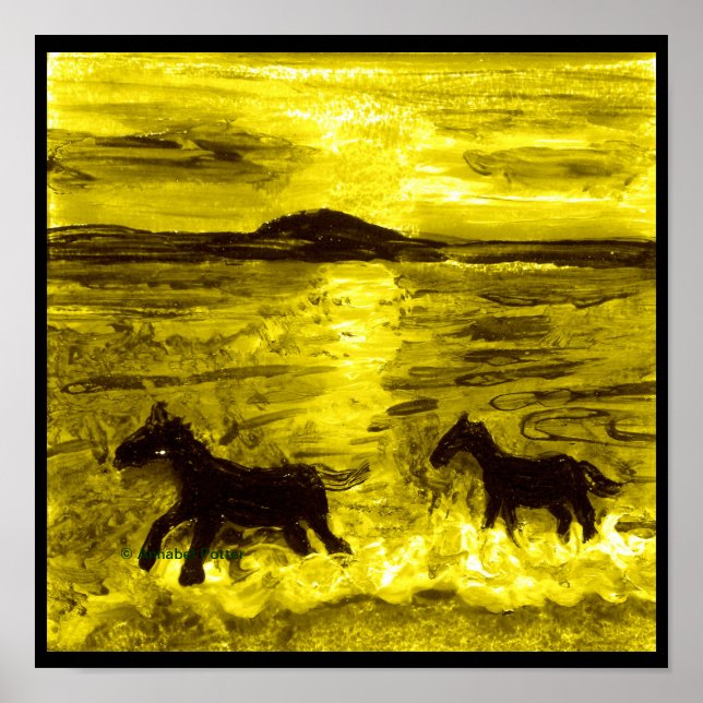 Pferde an der Goldenen Küste Poster (Vorne)