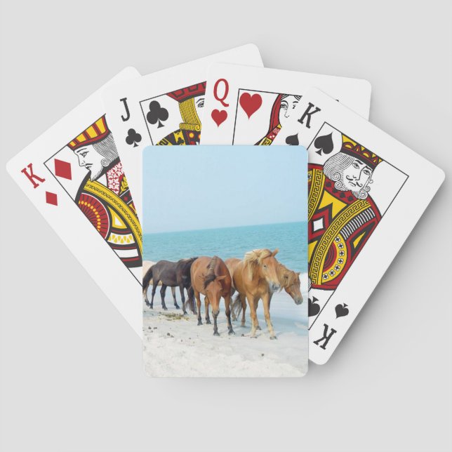Pferde an der Nationalküste Assateague Spielkarten (Rückseite)