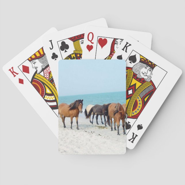 Pferde an der Nationalküste Assateague Spielkarten (Rückseite)