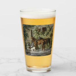 Pferde an der Porch (von Albrecht Adam) Glas