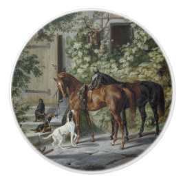 Pferde an der Porch (von Albrecht Adam) Keramikknauf