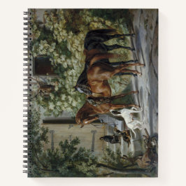 Pferde an der Porch (von Albrecht Adam) Notizbuch