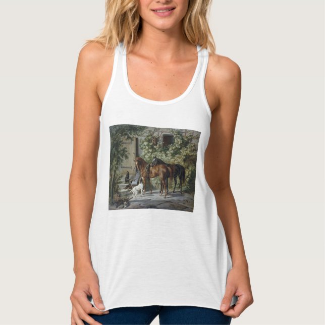 Pferde an der Porch (von Albrecht Adam) Tank Top (Vorderseite)