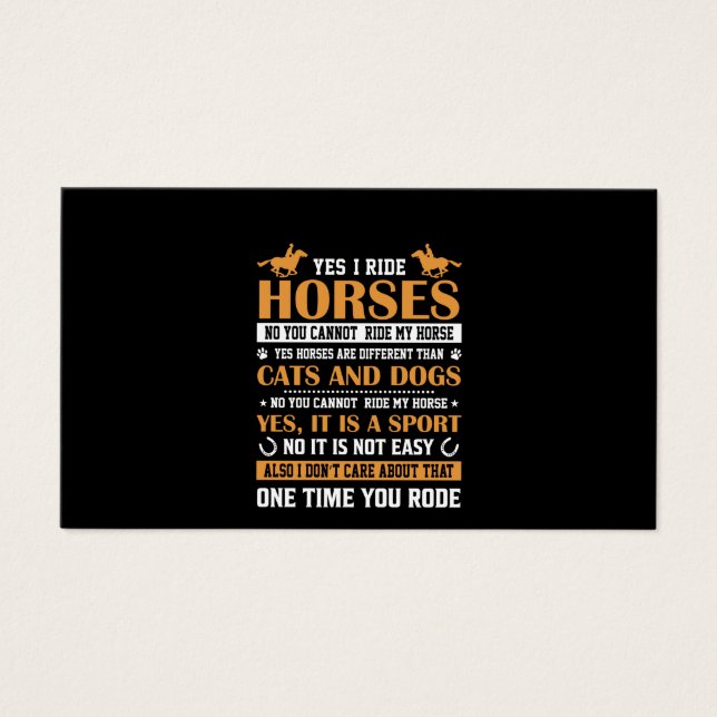Pferde Art Yes I Ride Pferde (Vorderseite)