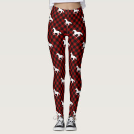 Pferde auf Buffalo Kariert Leggings