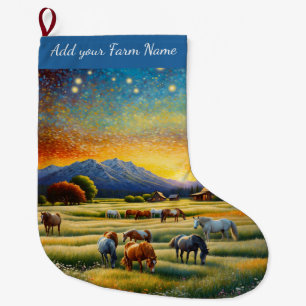 Pferde auf dem Bauernhof Großer Weihnachtsstrumpf
