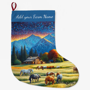 Pferde auf dem Bauernhof Großer Weihnachtsstrumpf