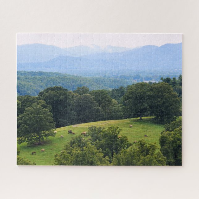 Pferde auf den Blue Ridge Mountains Puzzle (Horizontal)