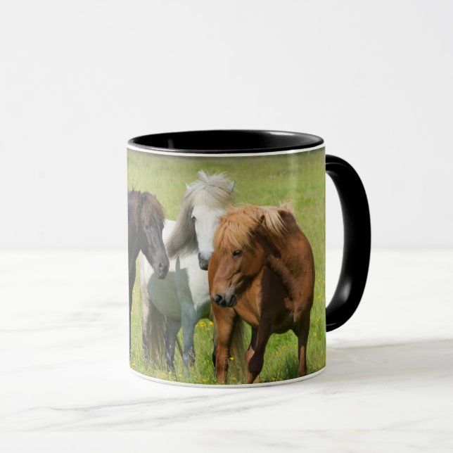 Pferde auf der Ranch, Südisland Tasse (VorderseiteRechts)
