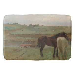 Pferde auf Wiese, Ölgemälde, Edgar Degas Badematte