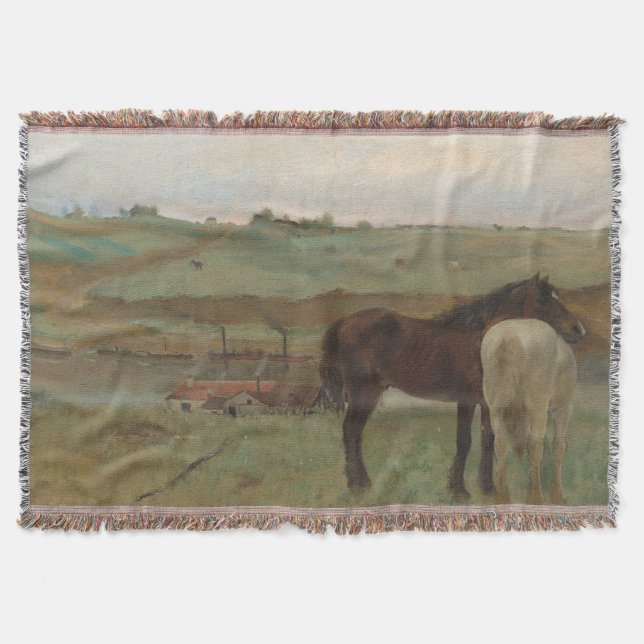 Pferde auf Wiese, Ölgemälde, Edgar Degas Decke (Vorderseite)