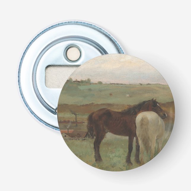 Pferde auf Wiese, Ölgemälde, Edgar Degas Flaschenöffner (Vorderseite)