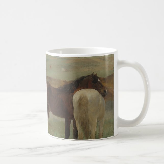 Pferde auf Wiese, Ölgemälde, Edgar Degas Kaffeetasse (Rechts)
