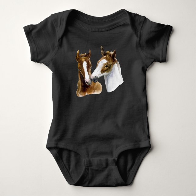 Pferde Baby Strampler (Vorderseite)