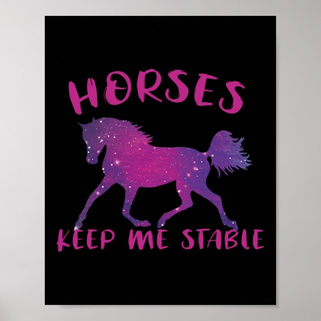Pferde Behielt mich Stable Funny Horse Poster (Vorne)