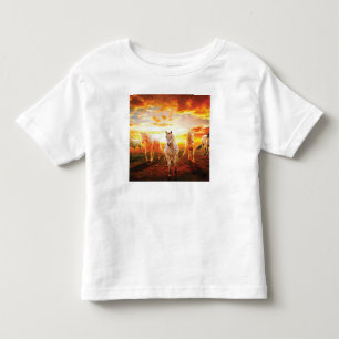 Pferde bei Sonnenuntergang Kissen Kleinkind T-shirt