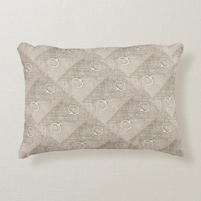 Pferde Bits Muster Äquestrian Stall Dekoration Nue Dekokissen (Vorderseite)