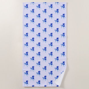 Pferde Blue Beach Handtuch - Auswahl Farben