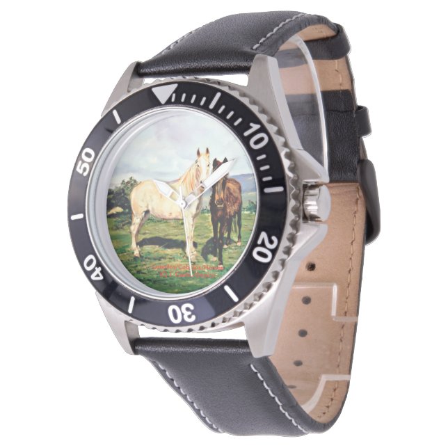 Pferde/Cabalos/Horses Armbanduhr (Schrägansicht)