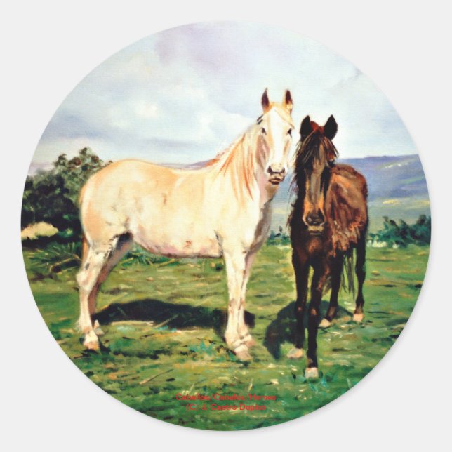 Pferde/Cabalos/Horses Runder Aufkleber (Vorderseite)