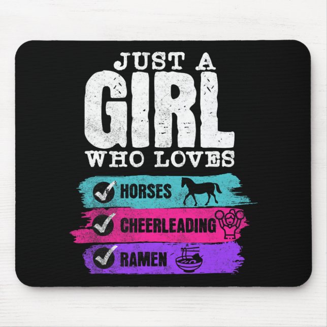 Pferde Cheerleading Ramen Nur Ein Mädchen Das Lila Mousepad (Vorne)