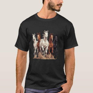 Pferde Collage Pferdeliebhaber Reiten Männer Fraue T-Shirt