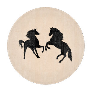 Pferde Couple Cutting Board Ihre Farben Schneidebrett