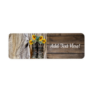 Pferde Cowboy Boots Sonnenblumen Barn Board